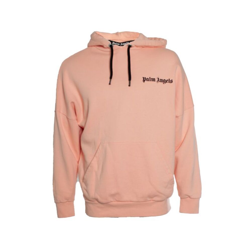 Palm Angels, Oversized logo flocked fleece hoodie